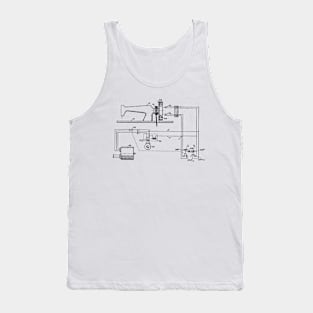 Driving Arrangements for Sewing Machine Vintage Patent Hand Drawing Tank Top